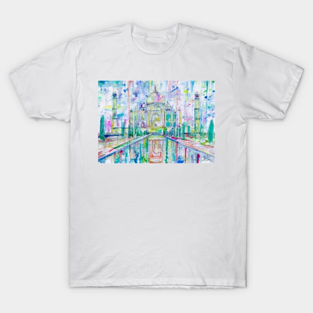 TAJ MAHAL watercolor painting T-Shirt by lautir